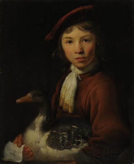 Jacob Gerritsz. Cuyp A Boy with a Goose Norge oil painting art
